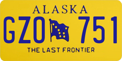 AK license plate GZO751