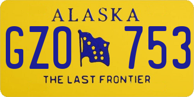AK license plate GZO753