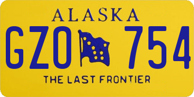 AK license plate GZO754