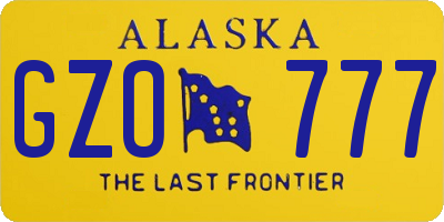 AK license plate GZO777