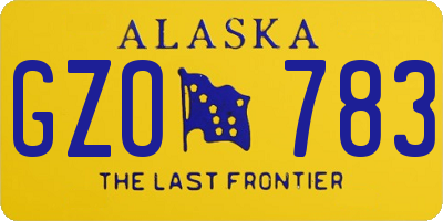AK license plate GZO783