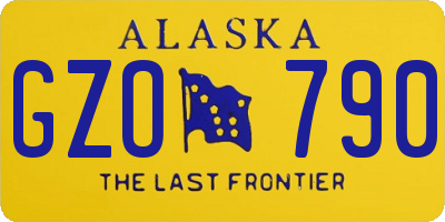 AK license plate GZO790