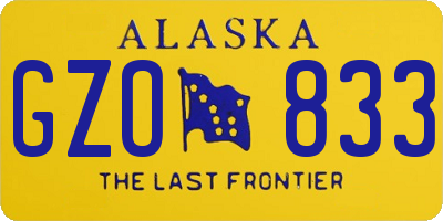 AK license plate GZO833