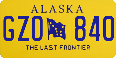AK license plate GZO840