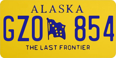 AK license plate GZO854