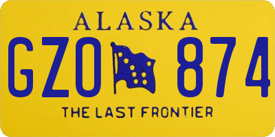 AK license plate GZO874