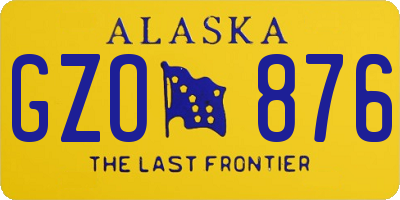 AK license plate GZO876