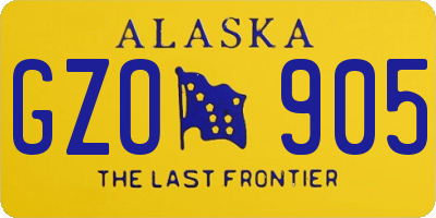 AK license plate GZO905