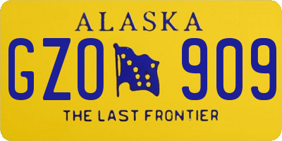 AK license plate GZO909