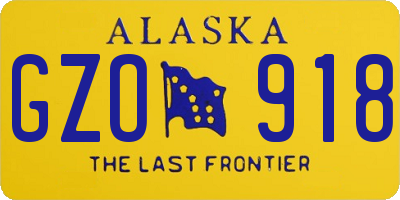 AK license plate GZO918
