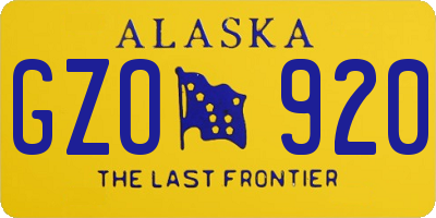 AK license plate GZO920