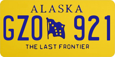 AK license plate GZO921