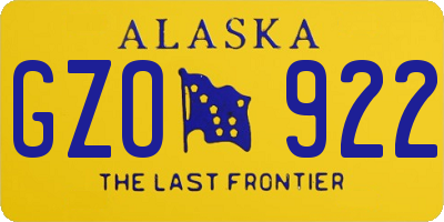 AK license plate GZO922