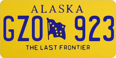 AK license plate GZO923