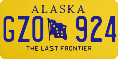 AK license plate GZO924
