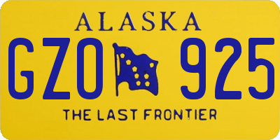 AK license plate GZO925