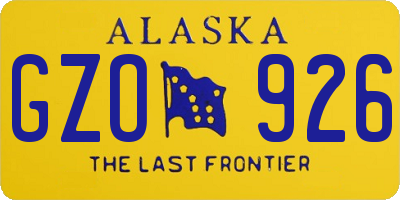AK license plate GZO926