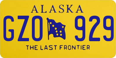 AK license plate GZO929