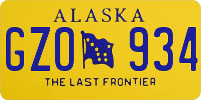 AK license plate GZO934
