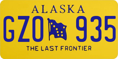 AK license plate GZO935