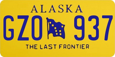 AK license plate GZO937