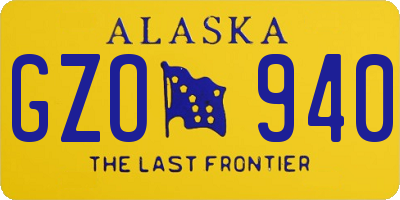 AK license plate GZO940