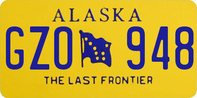 AK license plate GZO948