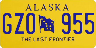 AK license plate GZO955