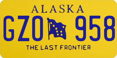 AK license plate GZO958