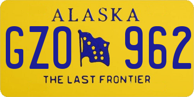 AK license plate GZO962