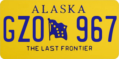 AK license plate GZO967