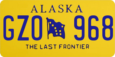 AK license plate GZO968