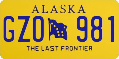 AK license plate GZO981