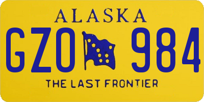 AK license plate GZO984