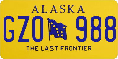 AK license plate GZO988