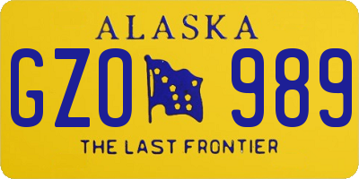 AK license plate GZO989