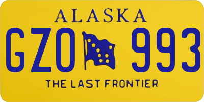 AK license plate GZO993