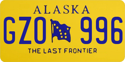 AK license plate GZO996