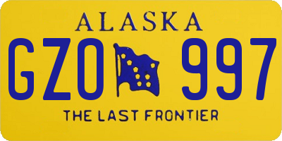 AK license plate GZO997