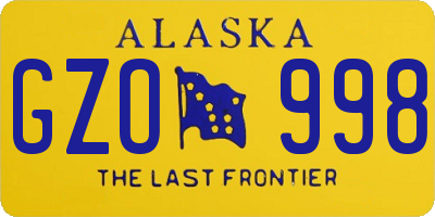 AK license plate GZO998