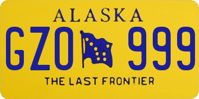 AK license plate GZO999