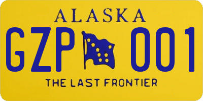 AK license plate GZP001