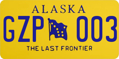 AK license plate GZP003
