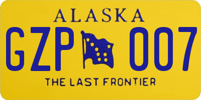 AK license plate GZP007