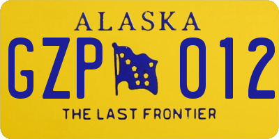 AK license plate GZP012