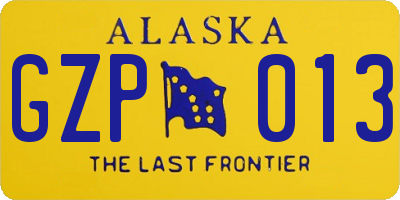 AK license plate GZP013