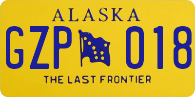 AK license plate GZP018