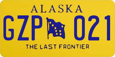 AK license plate GZP021