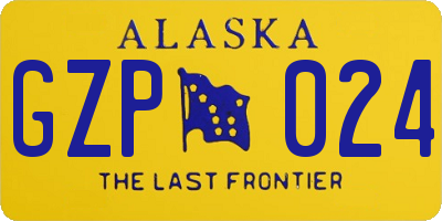 AK license plate GZP024