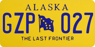 AK license plate GZP027